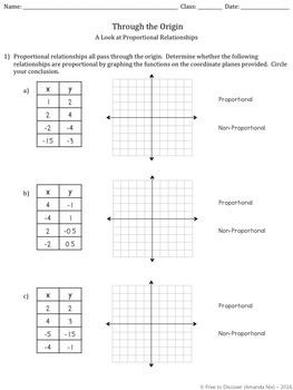 Proportional Relationships Discovery Worksheet by Free to Discover