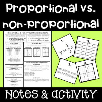 Preview of Proportional Relationships - Notes & Card Sort Activity