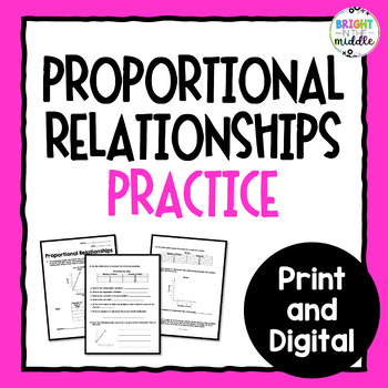 Preview of Proportional Relationships Worksheet - 7.RP.2 - Print and Digital