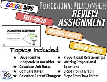 Preview of Proportional Relationships - Review (digital) Assignment