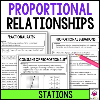 Preview of Proportional Relationships Stations Activity | Math Centers