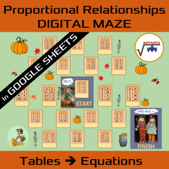 Preview of Proportional Relationships DIGITAL MAZE | SELF-CHECKING | FALL