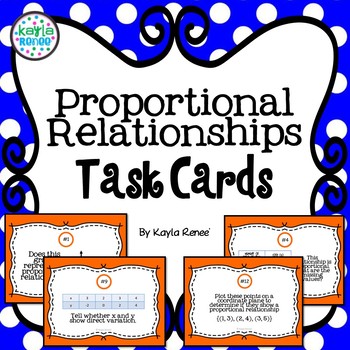 Preview of Proportional Relationships 7th Grade Activity - Task Cards