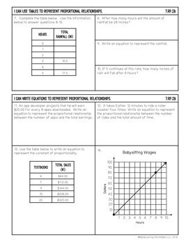 7th grade math proportional relationships worksheets