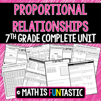 Proportional Relationships Unit (7th Grade) by Math is FUNtastic