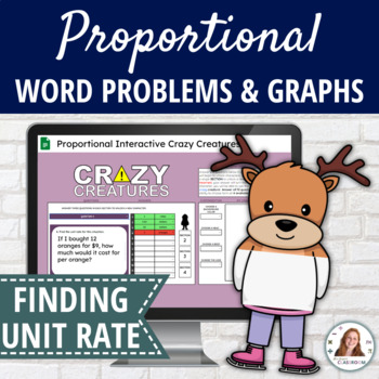 Preview of Proportional Relationships Word Problems Winter Math Activity