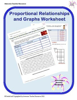 Preview of Proportional Relationships and Graphs Worksheet