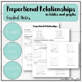 Proportional Relationships in Tables and Graphs Guided Notes