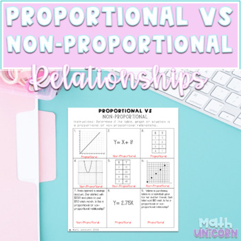 Preview of Proportional VS Non-Proportional Relationships