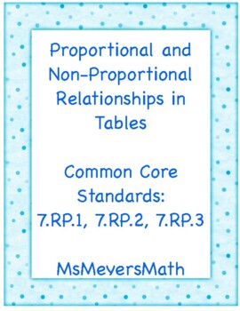Preview of Proportional & Non-Proportional Tables Task Cards and Google Acitivites