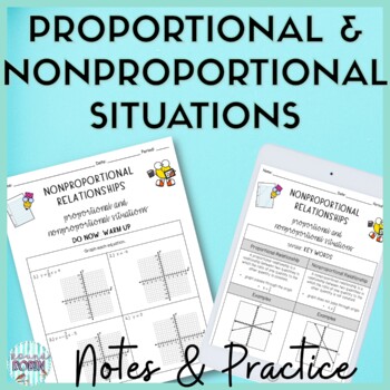 Preview of Proportional and Nonproportional Relationships Guided Notes