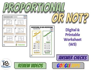 Preview of Proportional or Non-Proportional  - Digital Worksheet