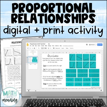 Preview of Proportional Relationships Digital and Print Card Sort for Google Drive