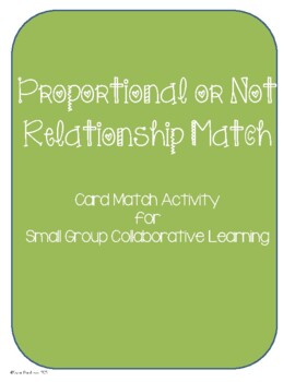 Preview of Proportional or Not Relationship Card Match