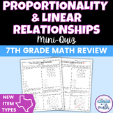 Proportionality Linear Relationships Mini Quiz | STAAR New