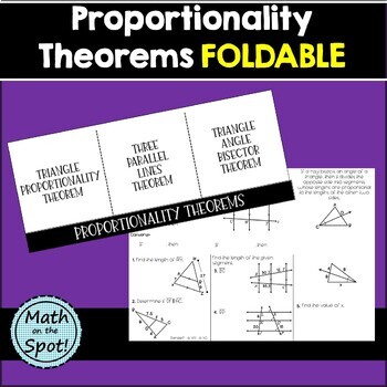 Preview of Proportionality Theorems Foldable