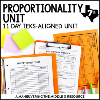 Preview of Proportionality Unit | TEKS Ratios, Unit Rates, Proportions, & Percents Notes