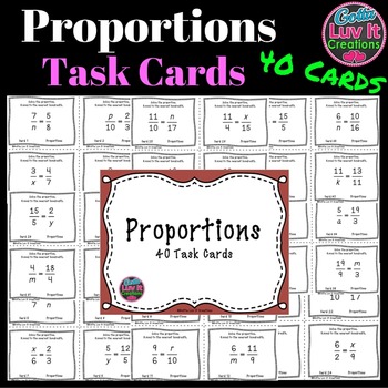 Preview of Solving Proportions 40 Task Cards