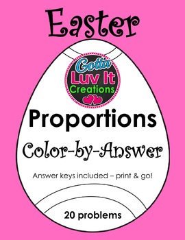 Preview of Easter Math Spring Math Solving Proportions Holiday Math Color by Number
