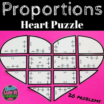 Preview of Solving Proportions Heart Puzzle Activity