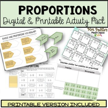 Preview of Proportions Digital Activity Bundle | Printable | Distance Learning