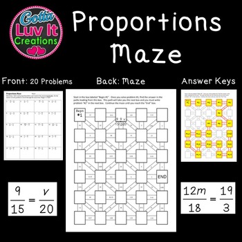 Preview of Solving Proportions Math Maze 2 mazes included