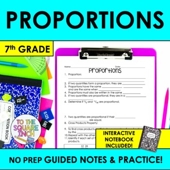 Preview of Proportions Notes & Practice | + Interactive Notebook Format