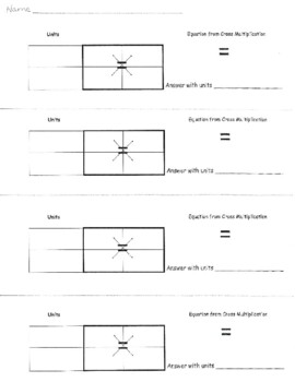 Preview of Proportions Solving Blank Template Cross Multiplication Set Up and Solve