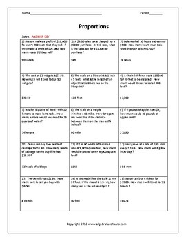 solving proportions word problems worksheet 7th grade