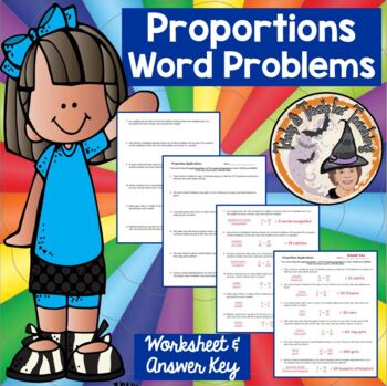 Preview of Proportions Word Problems Worksheet and Answer KEY Applications Proportionality