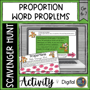 Preview of Proportions Word Problems Digital Math Scavenger Hunt