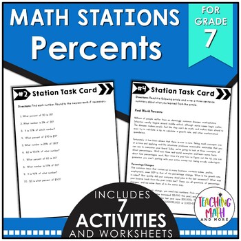 Preview of Proportions and Percents Math Stations
