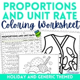 Proportions and Unit Rate Coloring Worksheet