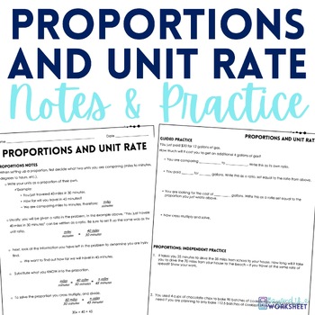 Proportions and Unit Rates Notes and Practice by Lindsay Perro | TpT