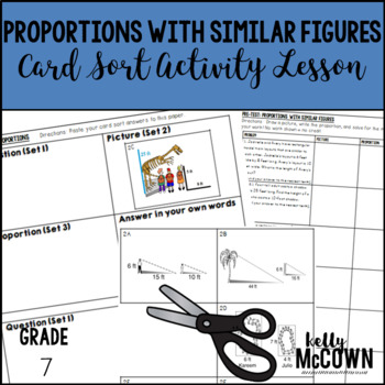 Preview of Proportions with Similar Figures Card Sort Activity Lesson