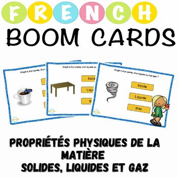 Preview of Propriétés physiques de la matière - solides, liquides et gaz French Boom Cards
