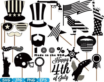 Props 4th of July Party Photo Booth Silhouette svg Party Birthday