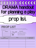 Props List for Drama Class