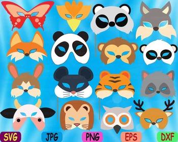 Preview of Props circus Animals Forest Safari woodland Clip art SVG decoration kid mask 76S