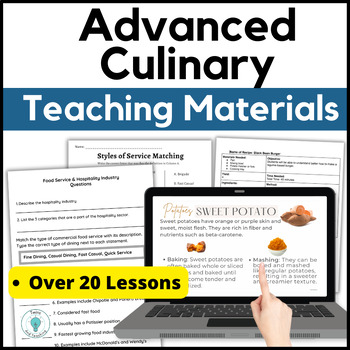 Preview of Advanced Culinary Arts High School Curriculum - Prostart 2 Lessons Activities