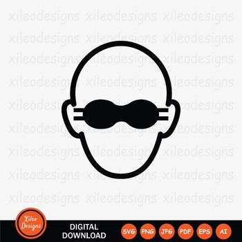 Preview of Protective Eye Goggles Protection Blind Man Sunglasses - SVG PNG JPG PDF EPS AI