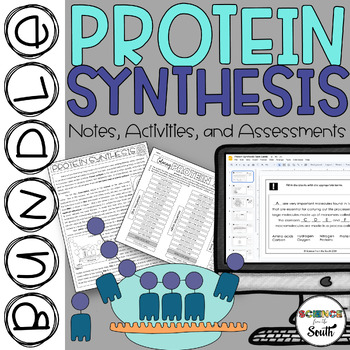 Preview of Protein Synthesis Bundle of Notes Activities and Assessments in Digital & Print