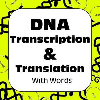 Preview of Protein Synthesis Central Dogma Activity Transcription & Translation With Words