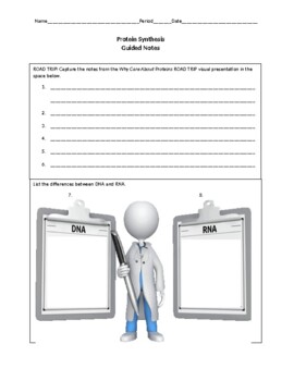 Preview of Protein Synthesis Transcription & Translation Guided Notes