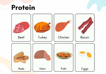 Preview of Proteins (Food Groups) - Toddler Flashcards/Busy Book