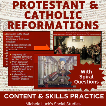 Preview of Protestant & Catholic Reformations Flow Chart Powerpoint Lecture Notes