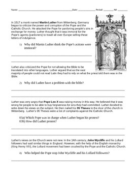 Preview of Protestant Reformation 3 Pack: Martin Luther, King Henry VIII, & Ref. Review