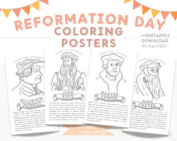 Preview of Protestant Reformation Day Coloring Pages : No Prep Sunday School Activity