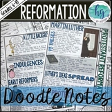 Protestant Reformation Doodle Notes and Digital Guided Notes