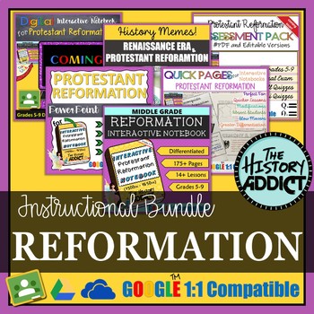 Preview of Protestant Reformation Era Interactive Notebook Instructional Bundle